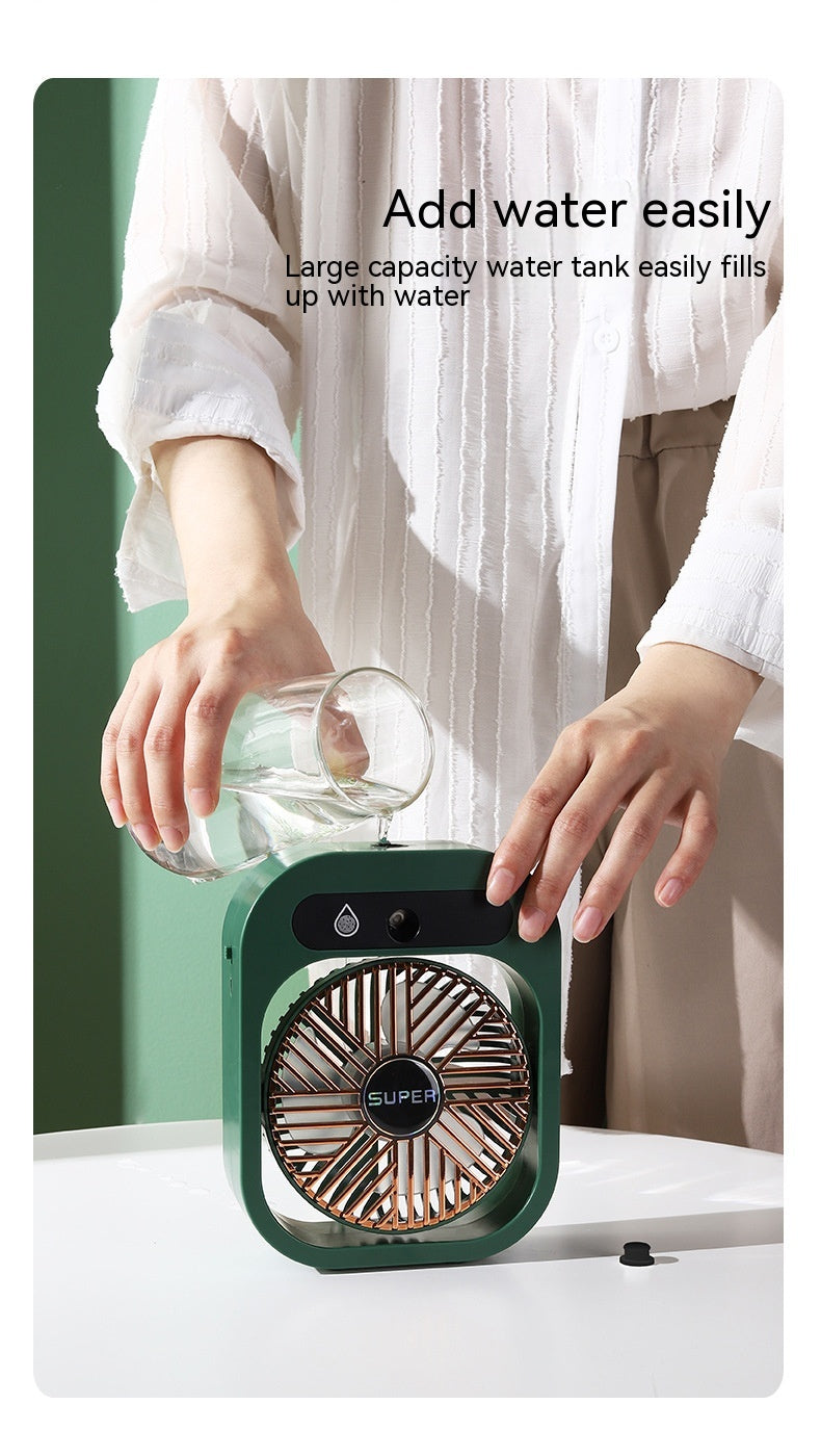Air Conditioning Fan Desk Misting Fan Air Cooler Cooling USB Rechargeable Humidifier Portable Spray Fan With 3 Wind Speeds Mist Fan For Home