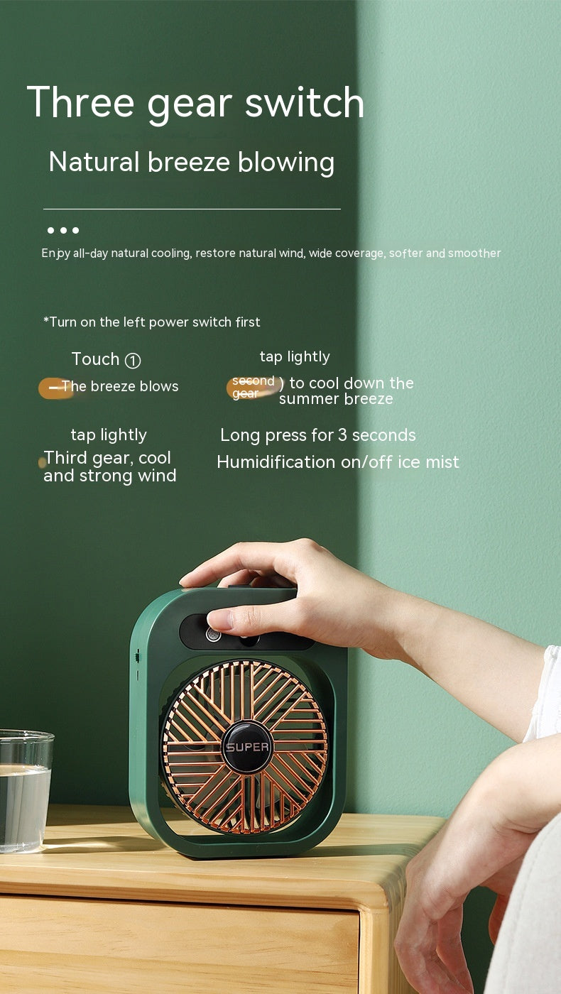 Air Conditioning Fan Desk Misting Fan Air Cooler Cooling USB Rechargeable Humidifier Portable Spray Fan With 3 Wind Speeds Mist Fan For Home