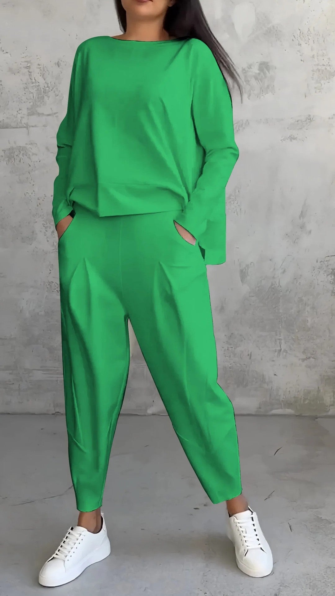 Women's Irregular Design Long-sleeved Sweater Harem Pants Suit